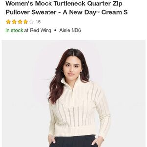 A New Day Cream Mock Turtleneck Sweater